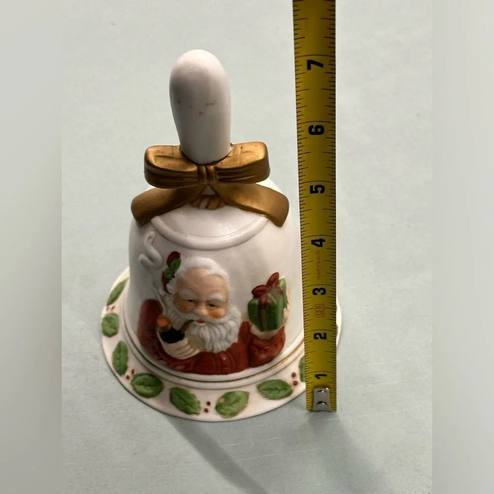 Beautiful white porcelain Santa bell